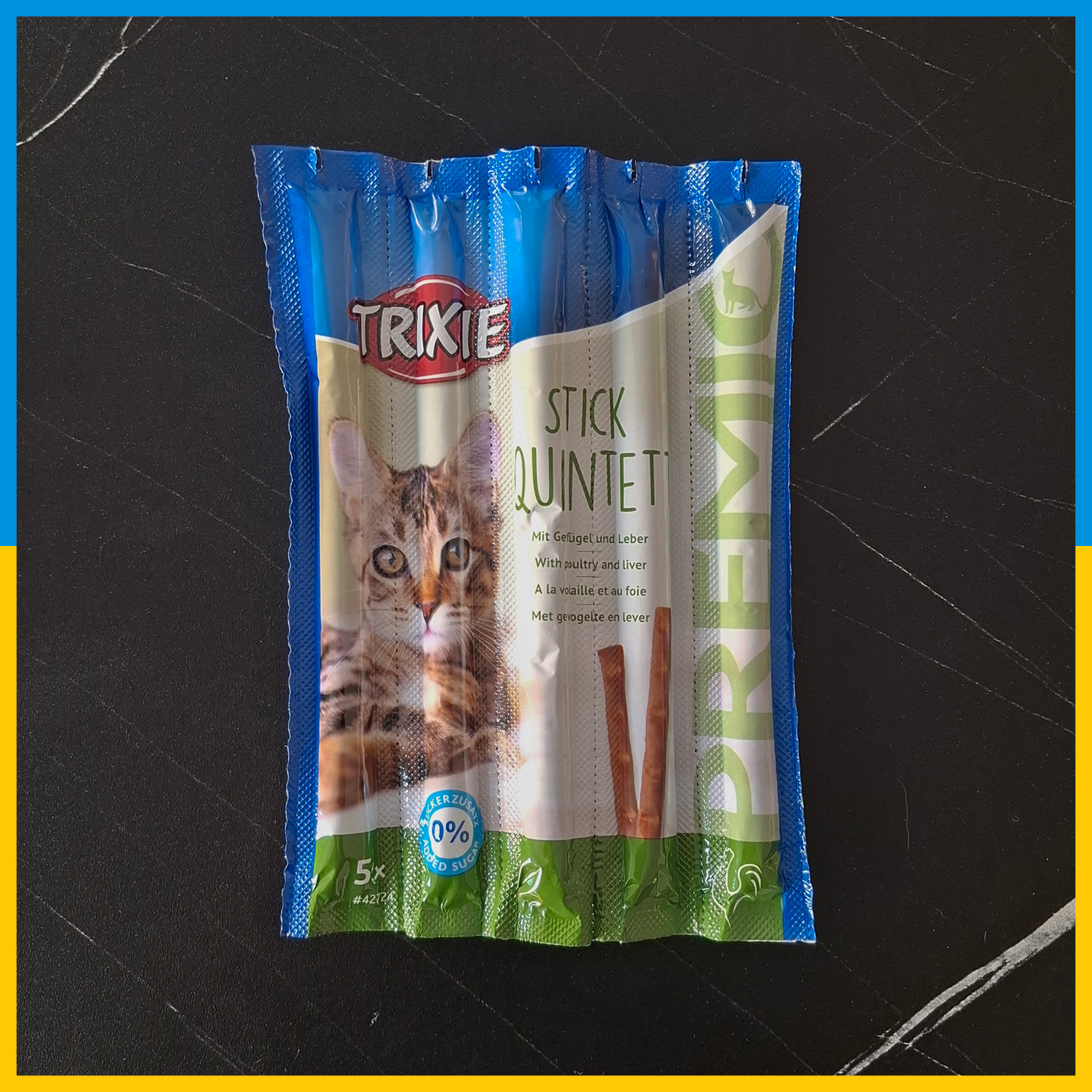 تشویقی مدادی گربه تریکسی - بدون قند - طعم مرغ و جگر - 5 تایی