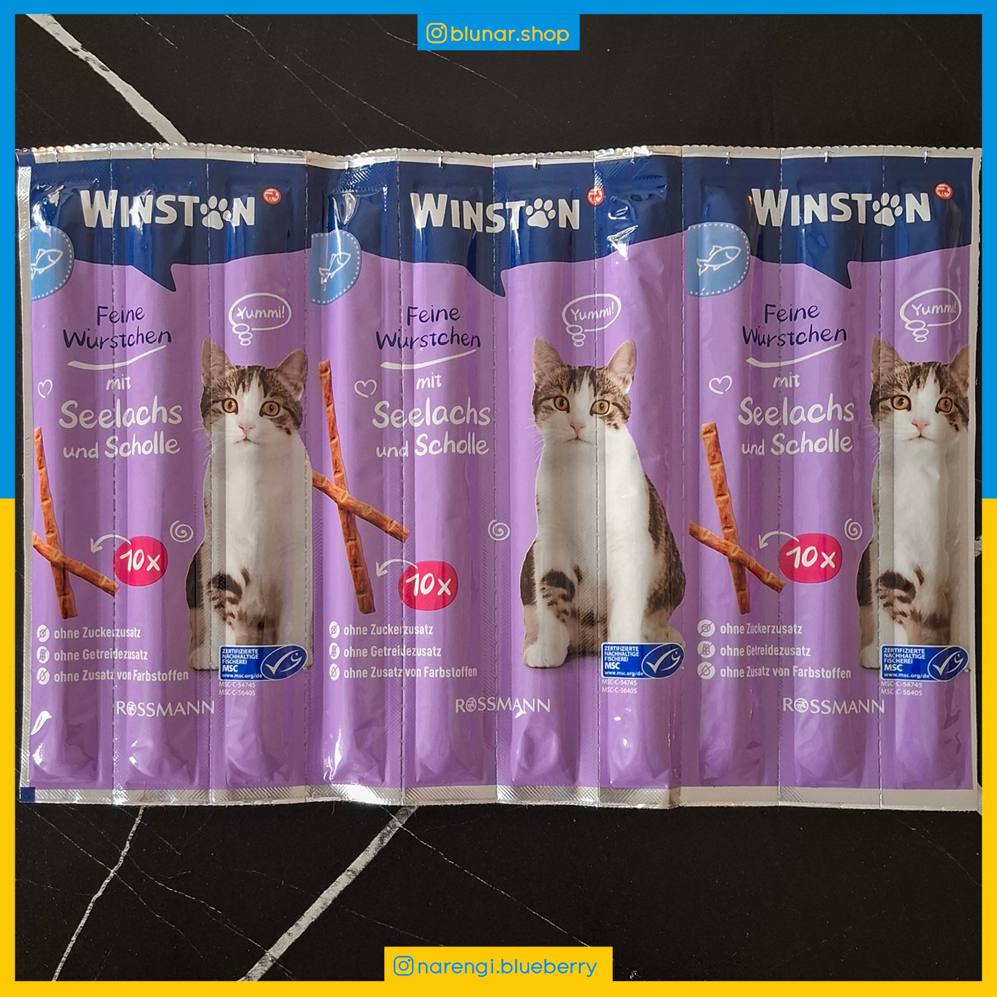 تشویقی مدادی گربه وینستون - ماهی پولاک - بسته 10 تایی