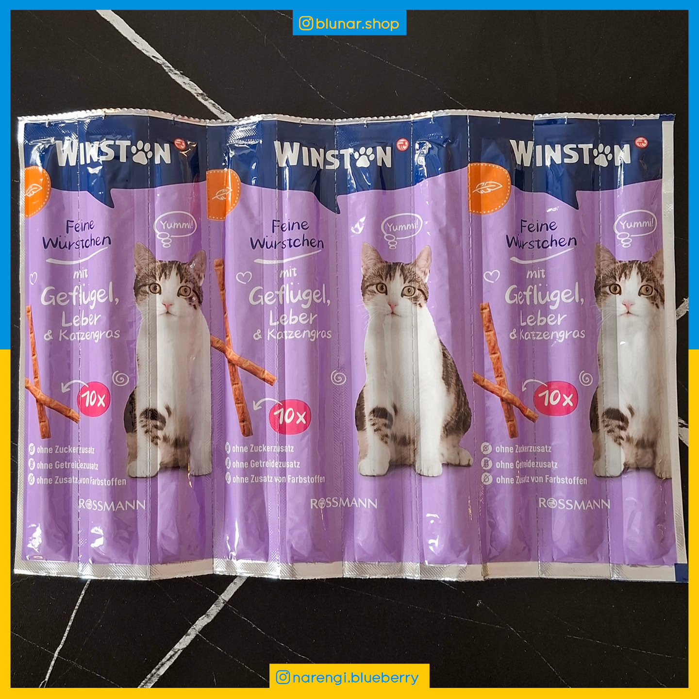 تشویقی مدادی گربه وینستون - مرغ و جگر و کتنیپ - بسته 10 تایی