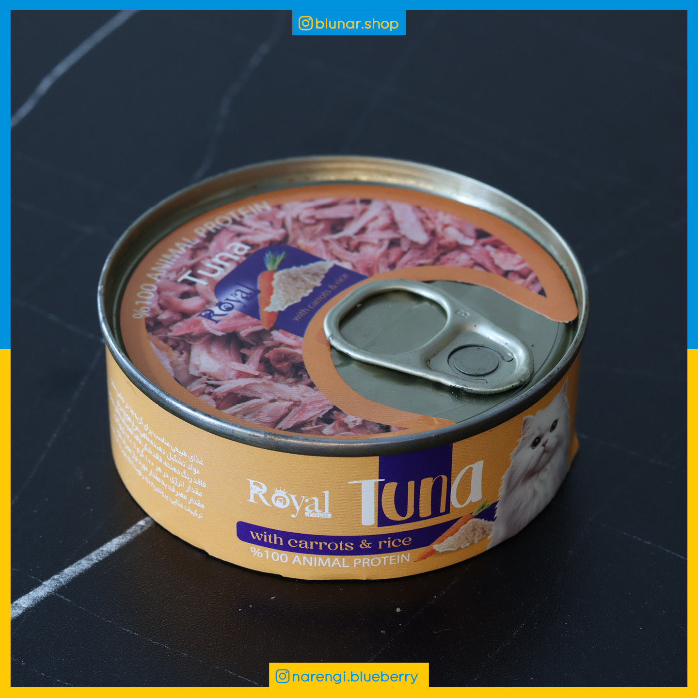 کنسرو نچرال مخصوص گربه رویال - ماهی تن و هویج و برنج - 90 گرمی کپی