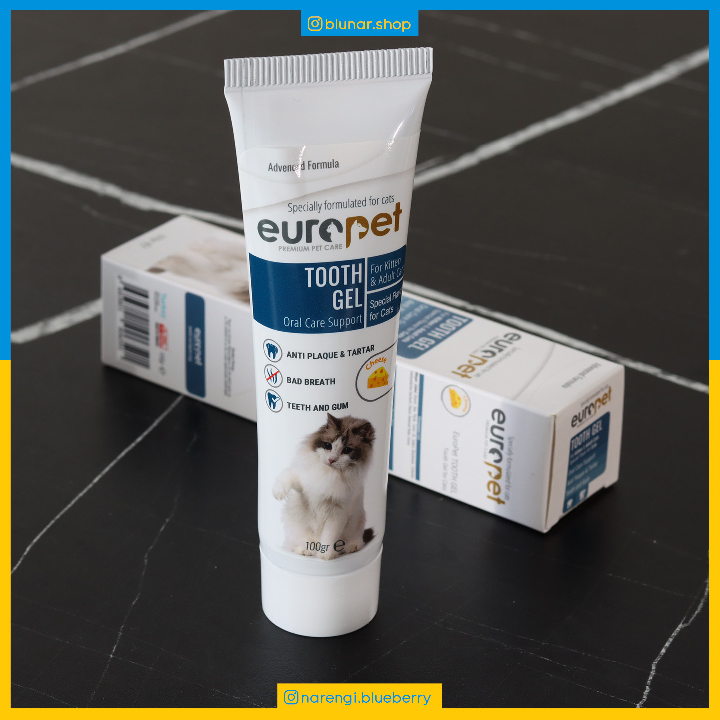 خمیر دندان گربه یوروپت - 100 گرمی - طعم پنیر