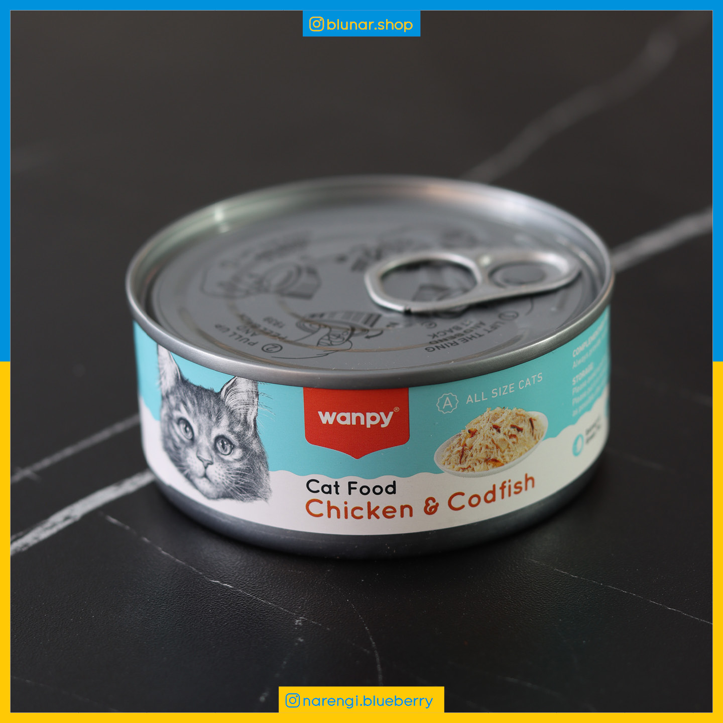 کنسرو نچرال مخصوص گربه ونپی مرغ و ماهی کاد - 95 گرمی