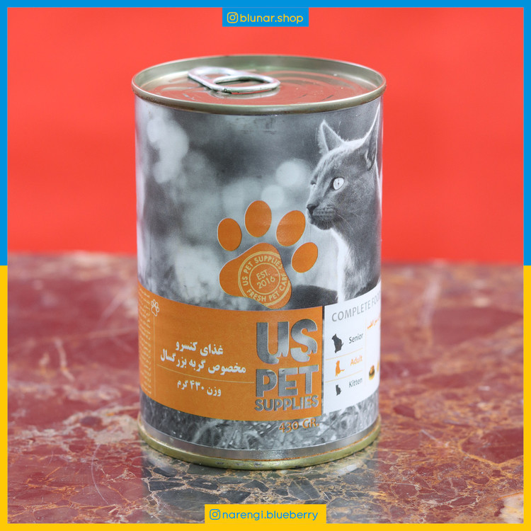 کنسرو پته USpet - گربه بالغ - مرغ ، کدو تنبل ، سنبل الطیب - 430 گرمی