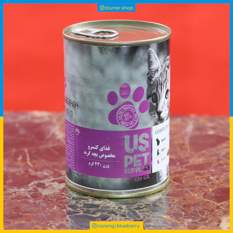 کنسرو پته USpet - بچه گربه Kitten - مرغ و سیب - 430 گرمی