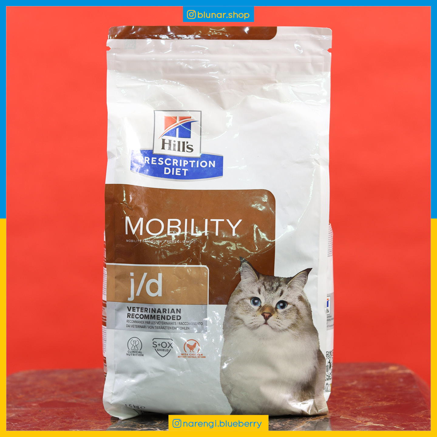 غذای خشک مخصوص گربه هیلز Mobility j/d - مرغ - درمانی مفاصل - 1.5 کیلویی
